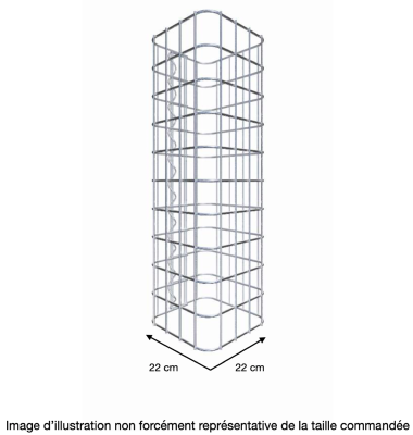 Colonne Gabion 22 x 22 cm hauteur 1,30 m