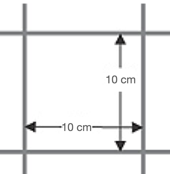 Mailles carrées 10 x 10 cm